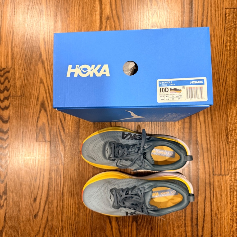 Hoka Bondi 8 Men’s Size 10 - Goblin Blue/Mountain Spring - Like New in Box